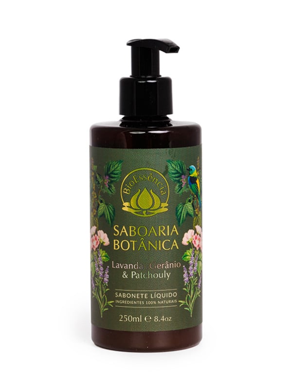 Sabonete Liquido Saboaria Botânica 250ml - Lavanda, Gerânio e Patchouly (Validade: 31/10/2026 - Lote: 6081)